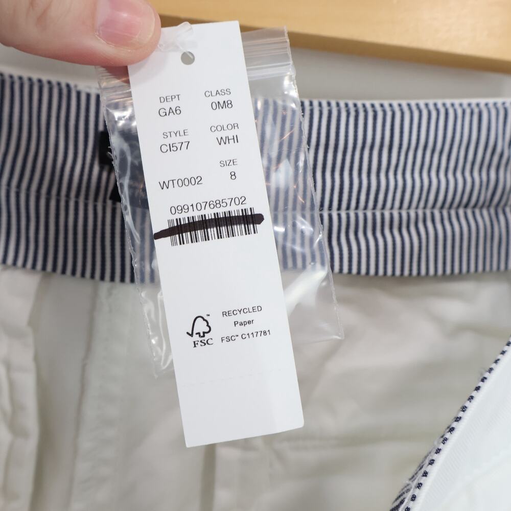NWT J.Crew Women's 4" Heritage Classic Chino Short White Size 8 - Picture 9 of 9